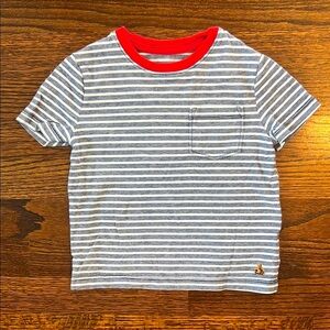 NWOT GAP Blue and White Short Sleeve Tee with Red Trim